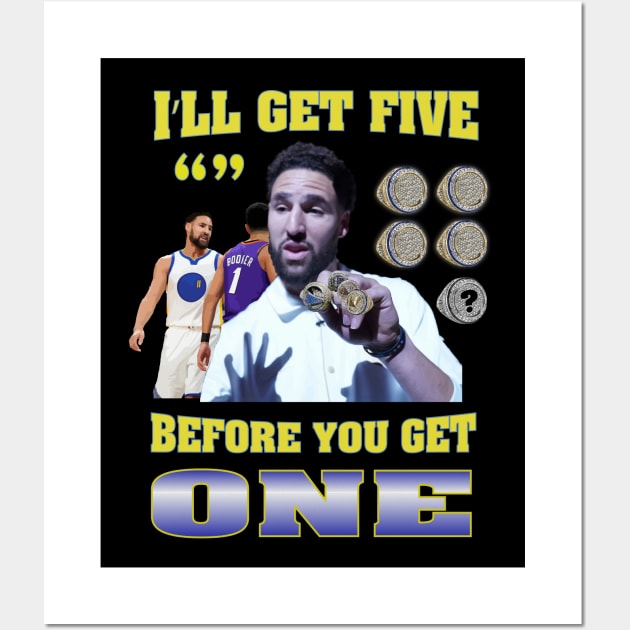 Klay Thompson Vintage Taunt Design Wall Art by rattraptees